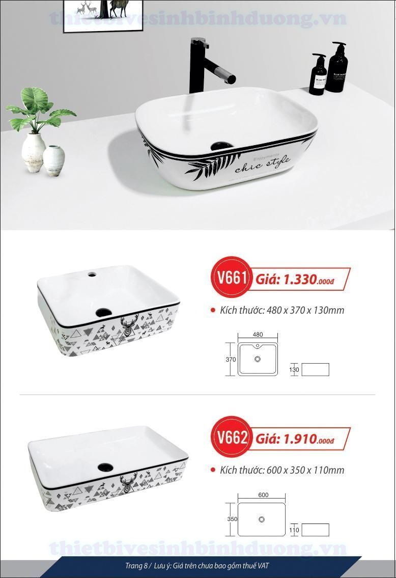 Lavabo cao cấp Vincy V662